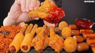 ASMR MUKBANG | BBURINKLE Chicken 🍗 Fire Noodles Sausage EATING 뿌링클 치킨 & 불닭볶음면 소세지 먹방
