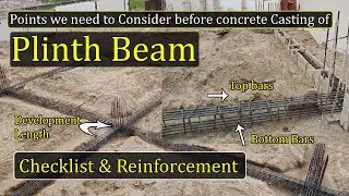 Plinth Beam Reinforcement Detail for 2 Storey Building II प्लिंथ बीम II Checklist of Plinth Beam