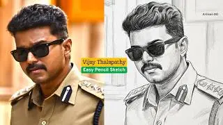 Realistic Face Pencil Sketch // Vijay