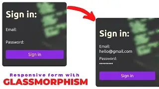 Responsive glassmorphism form using only HTMl and CSS || Glassmorphism effect with  minimal design