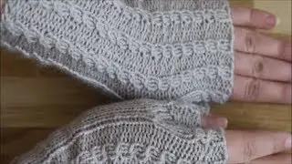 Митенки спицами узором 
