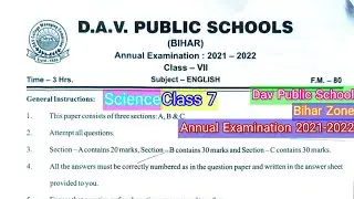 Annual Examination 2021-2022 || Dav Class 7 English || Heavy Learners