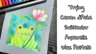 Testing Caran d'Ache Swisscolor Aquarelle Water Activated Wax Pastels