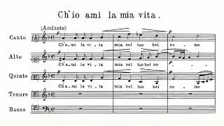Claudio Monteverdi - Ch’io ami la mia vita SV 23 (Madrigals, Book 1 No. 1) audio+sheet music
