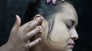 Female Ear Massage For Better Relaxation | ASMR Head Massage By Lady Barber Chaitali | Neck Cracking