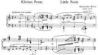 Alexander Krein - 2 Petites Poèmes, Op. 30