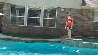 Slo mo jumping in the water