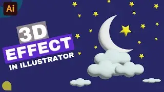 How to make simple illustration from 2D to 3D in Adobe Illustrator | Illustrator tutorial
