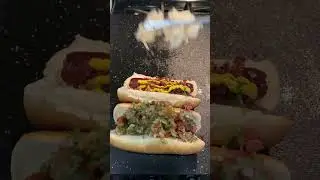 Fully loaded bacon wrapped hotdogs