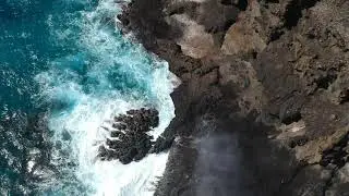 Flying my Dji Spark out at Halona Blowhole in Hawaii #drone #Hawaii #blowhole