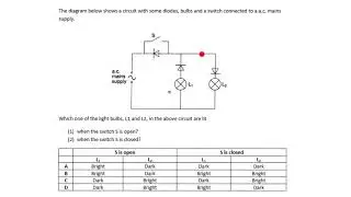 Diodes and bulbs question when switch is open and closed