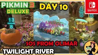 LOTS OF FRUITS (TOMATO, KIWI AND ?) (TWILIGHT RIVER) - Day 10 - Pikmin 3 Deluxe Blind Gameplay