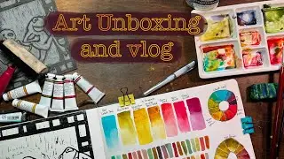 Art haul/vlog🍄printmaking and new watercolors