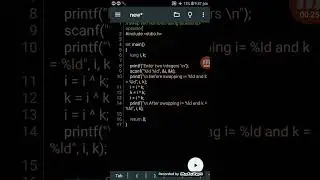 Swap Two Numbers || Using Bitwise XOR Operator || programming in c language
