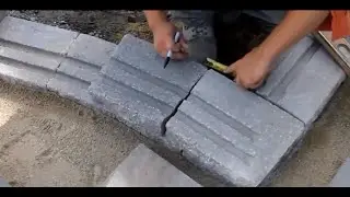 Способ подрезки тротуарной плитки и брусчатки для кладки по кругу