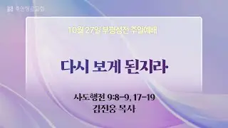 [주일1부예배] 다시 보게 된지라 I 사도행전 9:8-9, 17-19 I 김진웅 목사 I 2024.10.27