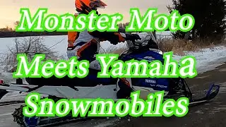 Monster Moto Meets Snowmobiles