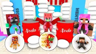 MONSTER SCHOOL: CUTE GIRL SODA COLA + MENTOS BEAUTIFUL GIRL TRANSFORMATION CHALLENGE - Minecraft