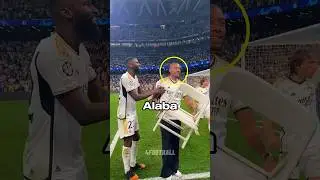 Rudiger & Alaba celebrating with chairs 🤣🪑 