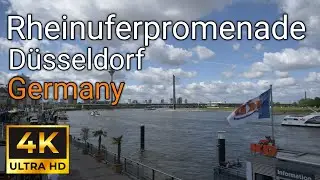 Rheinuferpromenade| Düsseldorf | Germany | 4K