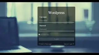 Build Wordpress Login Form | Create Wordpress Login Form in Bootstrap | Dark Wordpress Login Form