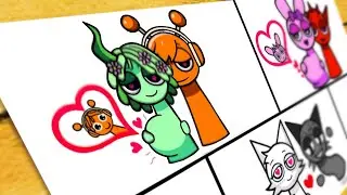 Drawing INCREDIBOX SPRUNKI Love Story - They are happy because their lover is pregnant! ❤❤❤