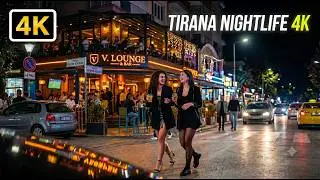 Tirana nightlife 🇦🇱 | Tirana night walk | 4K UHD
