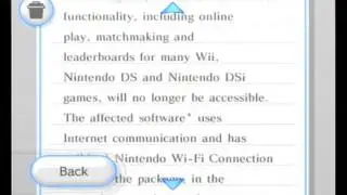 Wii Message[Discontinuation of the Wii Servers]