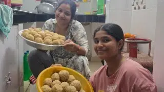 aaj humne banaya bhut saare gond k laddu