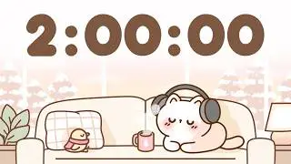 2 Hour Timer 🐱 2 Hr Study Timer for Classroom Focus