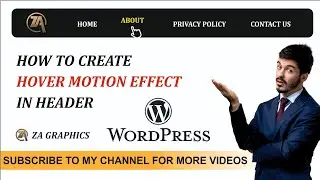 How to create a Hover effect menu in the header with WordPress tutorial #zagraphic313