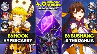 E6 Hook Hypercarry & E6 Sushang x The Dahlia | Memory of Chaos 12 | Honkai Star Rail 4.0