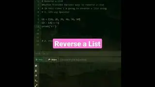 Reverse a List | python tutorial | slice operator 
