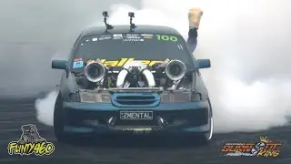 TWIN TURBO UTE "2MENTAL" TAGS THE WALL AT BURNOUT KING