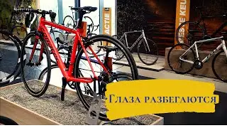 Mega bike shop in Holland. Choosing a bike for travel.
