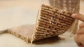 ساخت دیوار مارپیچ با خشت های مینیاتوری خشتانه