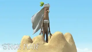 Stick Man Is Not Enjoying The Beach 