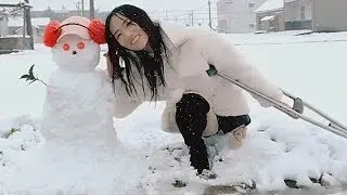Lovely Amputee Girl Enjoying Winter #4