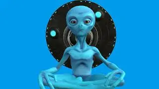 MEDITATING ALIEN VJ Loop - Trippy Psychedelic Background Animation