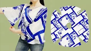 ❣️ About 1 Meter Fabric Very Easy 1 Piece Blouse Cutting and Sewing