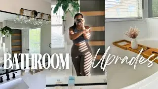 BATHROOM MAKEOVER | HOME UPDATES | RENTER FRIENDLY | BUDGET | BEFORE AND AFTER  FIXER UPPER | PART 1