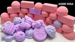 ASMR super crunchy purple and pink baking soda