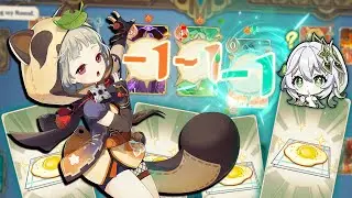 Cooking eggs with Chef Sayu and Chef Nahida | Genshin Impact TCG