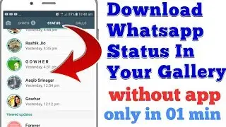 Download Whatsapp Status in gallery without app