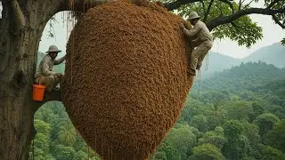 BEE SWARM ATTACK: Climbing the tallest tree for wild honey harvest