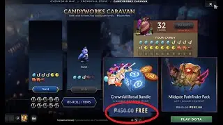 DOTA 2 - CANDYWORKS CARAVAN! 20x REROLLS! FREE CROWNFALL ROYAL BUNDLE!