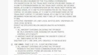 new flight restrictions 2/16/12.sky above the USA info