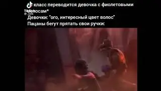 Фиолетовые волосы не к добру Тик Ток  / Моментальный прикол