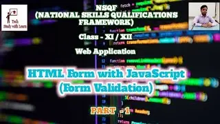 HTML Form with JavaScript :  Part - 1  #validation #form #html #tag #script #input #submit #reset
