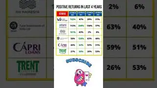 POSITIVE RETURNS IN LAST 4 YEARS